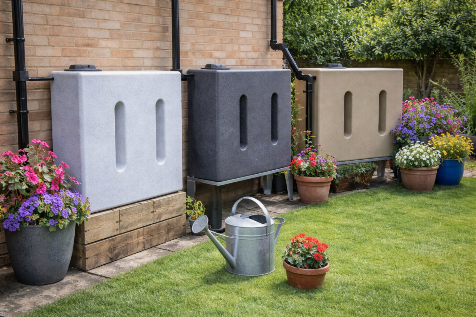 400L Slimline Water Butt – Upright Rectangular Garden Water Tank - Space Saving Rainwater Storage
