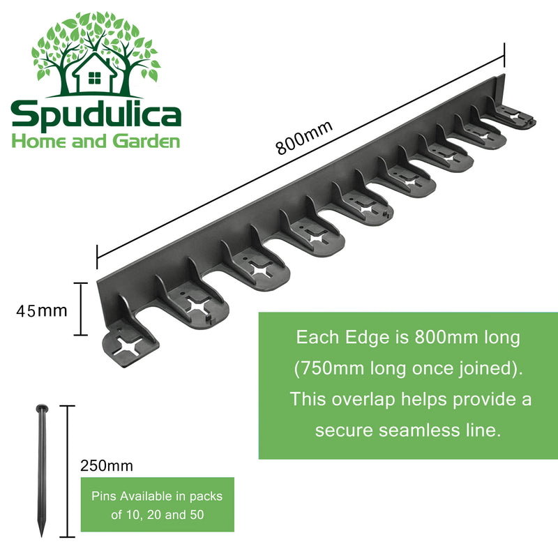 Flexible Lawn and Garden Edging with Ground Spikes Easy Install – Spudulica