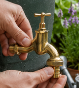 Brass Water Butt Tap with Snap Lock Adaptor – 3/4" Heavy Duty Brass Garden Tap