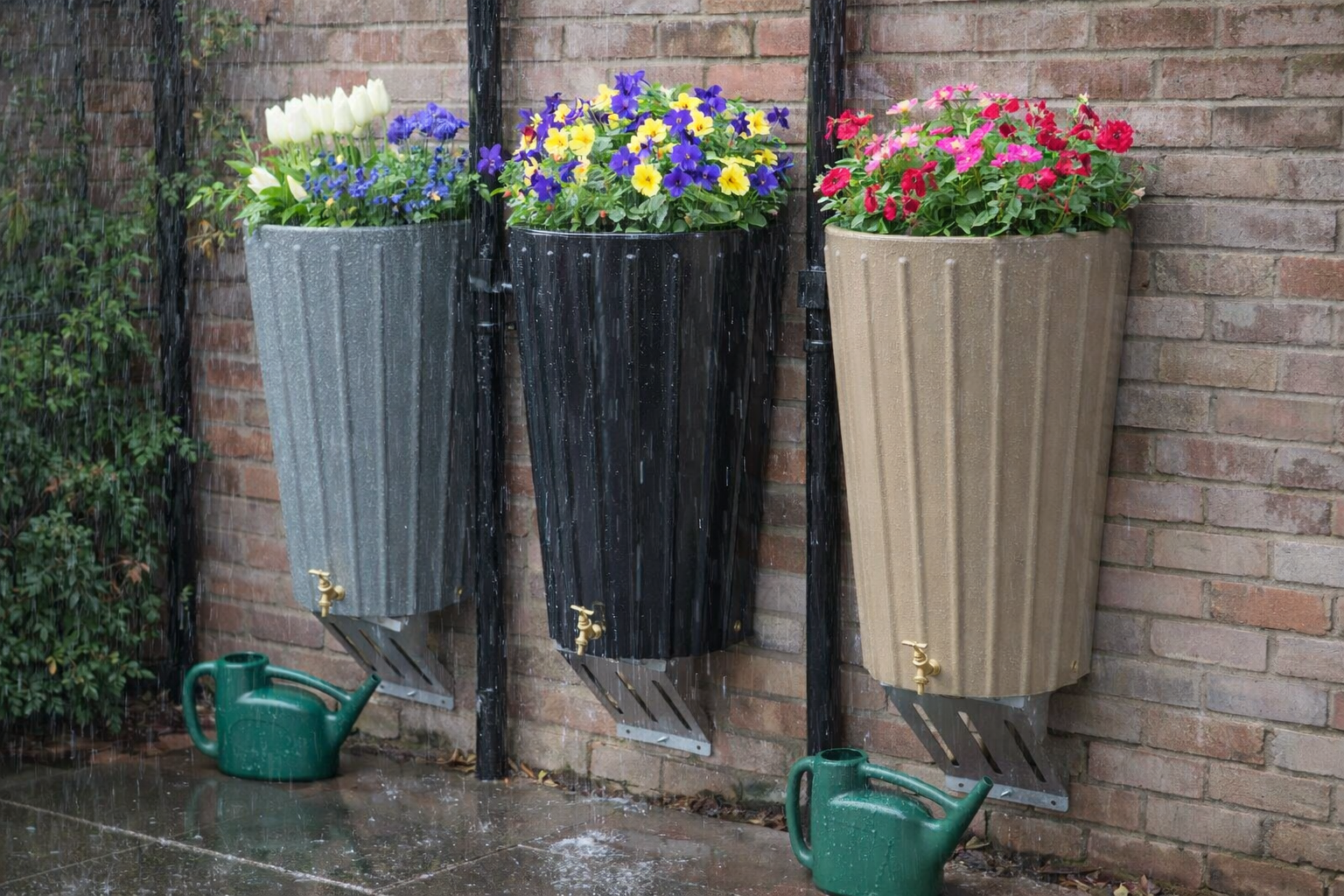 Cosmo Mini Water Garden 150L Water Butt Planter Wall Mounted Slim Space Saving Rainwater Tank