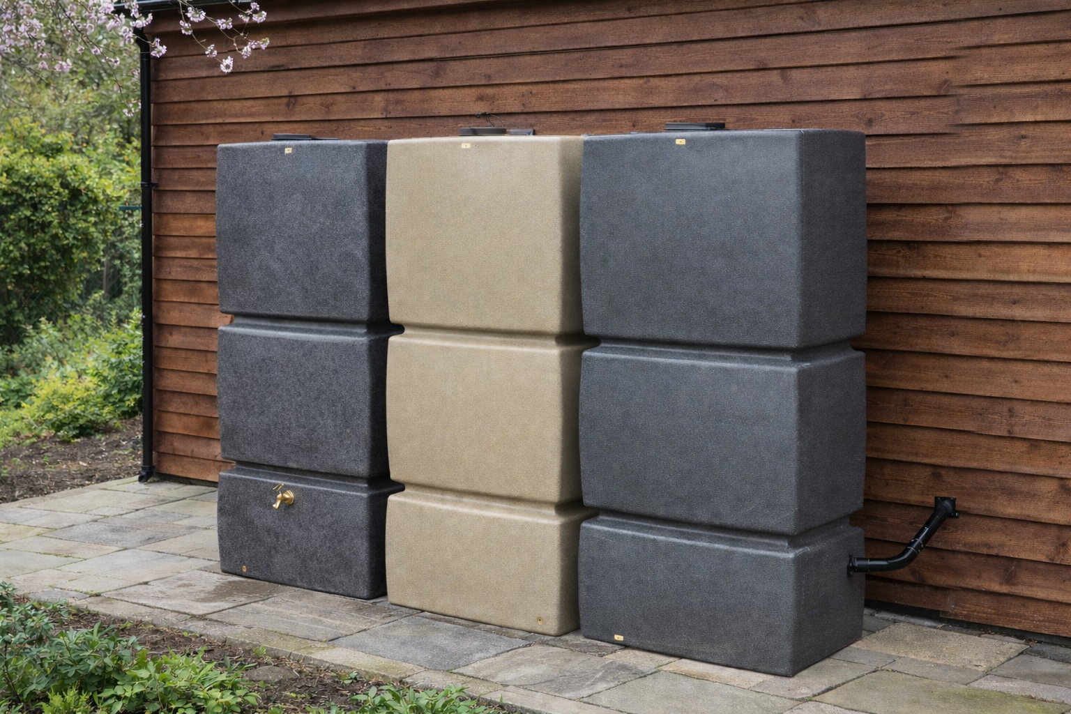 825L Pillar Water Butt – Tall Slimline Rainwater Tank Heavy Duty Garden Water Storage UK
