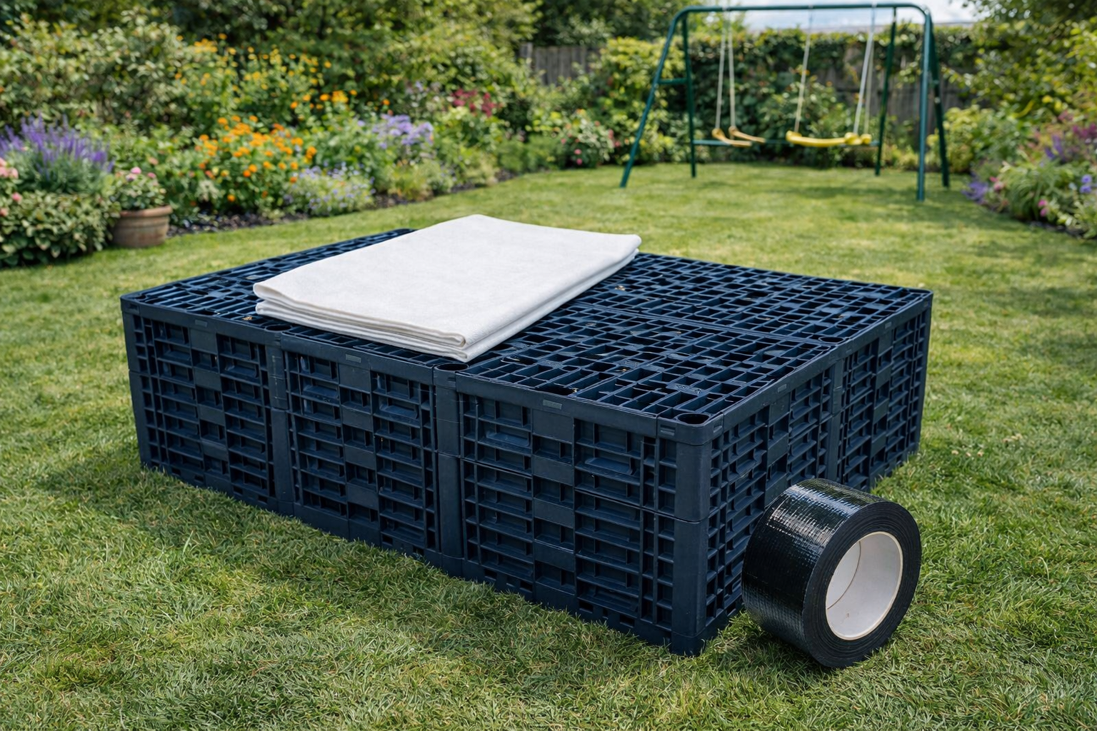 400L Soakaway Crate Kit with Geotextile Membrane & Tape | Pennine Drainage System | Spudulica