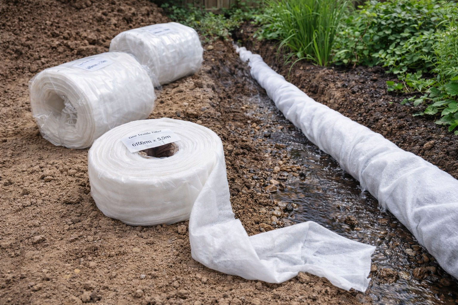 Land Drain Pipe Sleeve | Geotextile Filter for Drainage & Irrigation Pipes