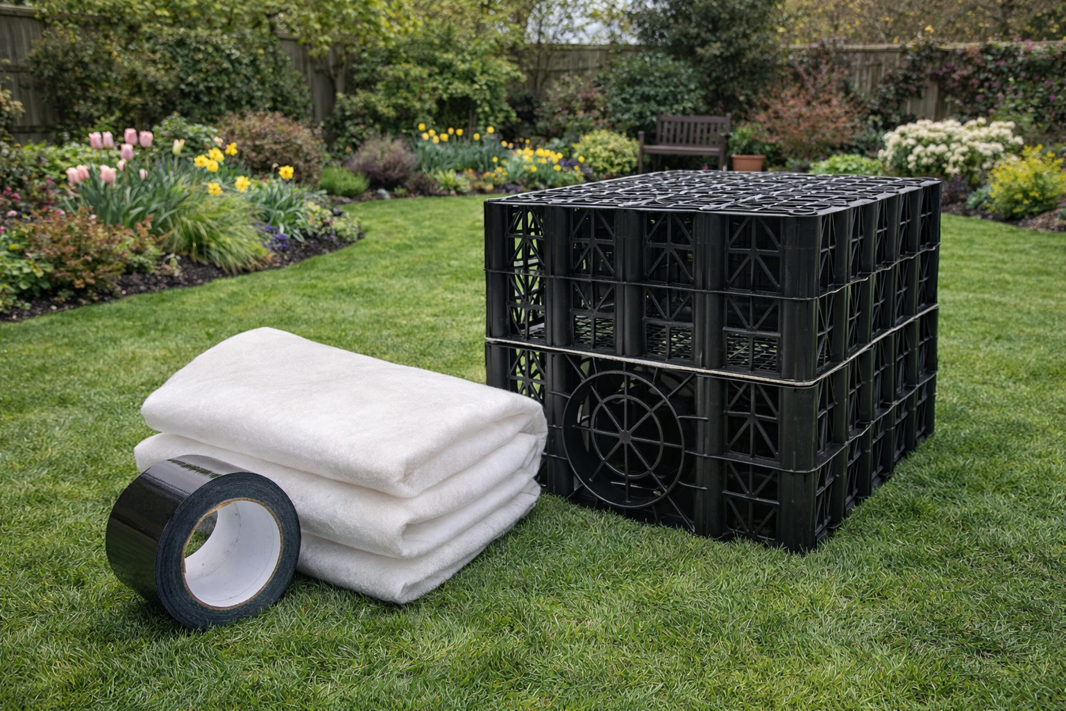 Polystorm Polystorm PSM1A Soakaway Crate Kit 190L | Drainage Crate with Geotexti ...