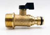 Brass 3/4" Draw Down Valve for Water Butts | Bottom Outlet Drain Valve with Hose Connection
