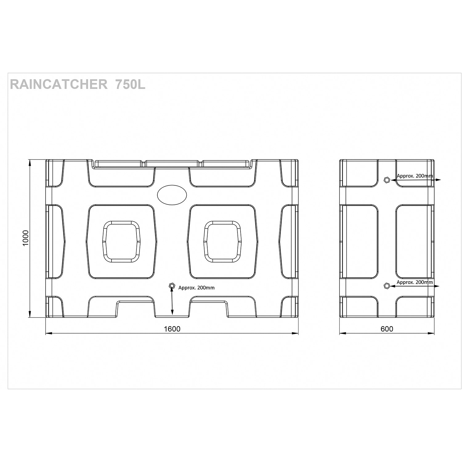 RainCatcher 750 Litre Water Butt Tank