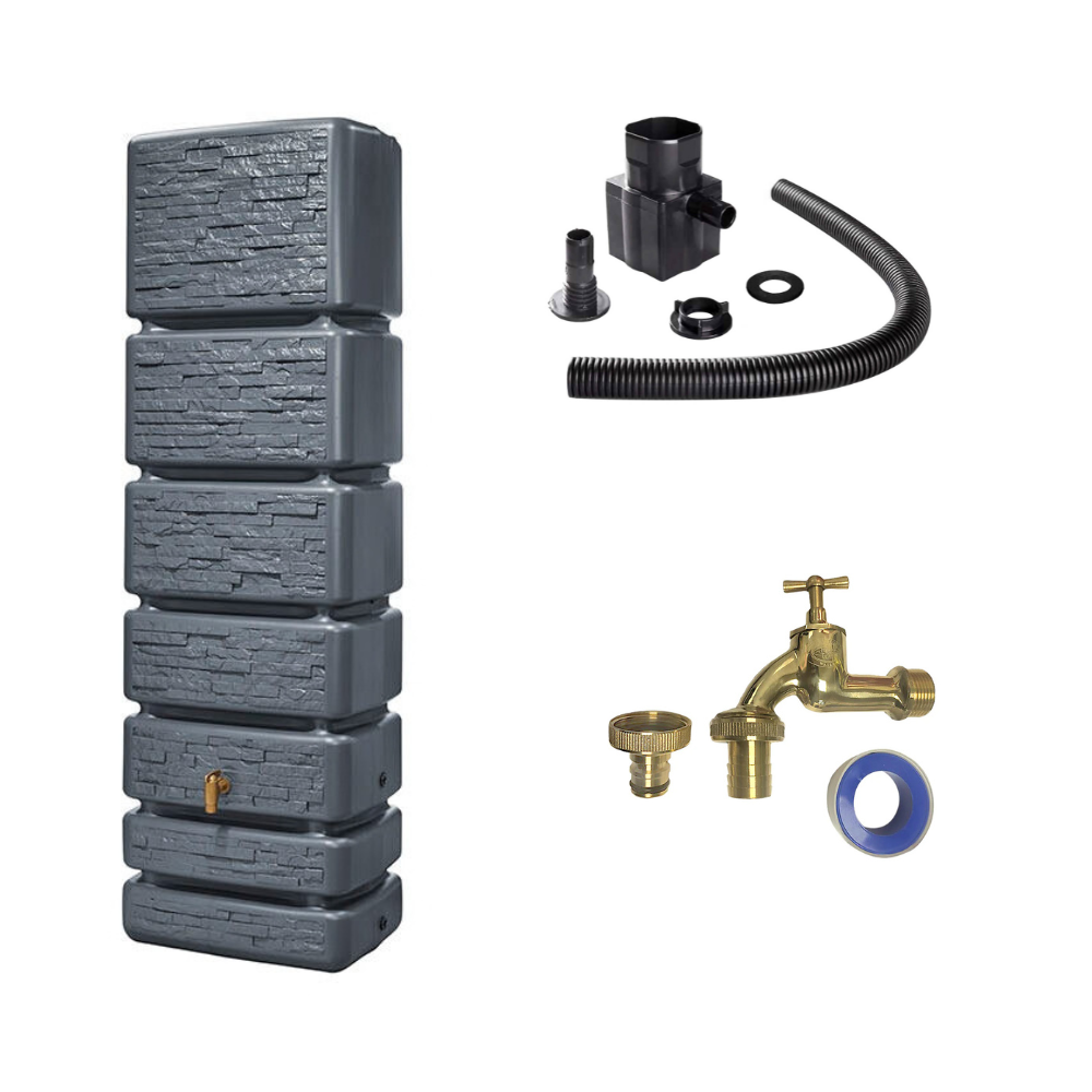 Tall & Slim 350L Water Butt Tank – Space Saving Rainwater Storage