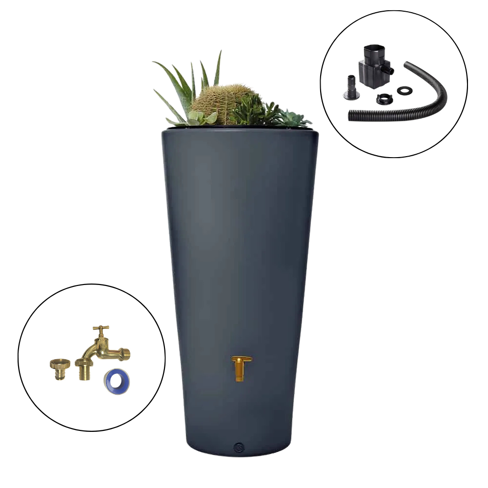 Vaso 220L Water Tank – Water Butt Planter with Integrated Planter