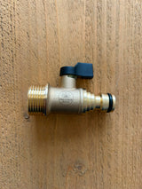 Brass 3/4" Draw Down Valve for Water Butts | Bottom Outlet Drain Valve with Hose Connection