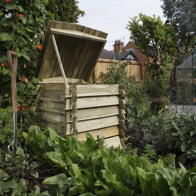Rowlinson Beehive Composter 100L Wooden Garden Compost Bin with Lid & Hatch
