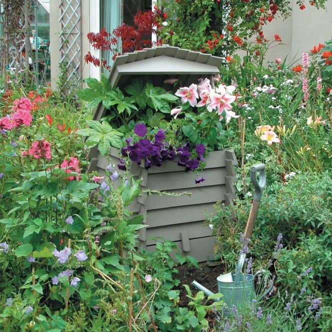 Rowlinson Beehive Composter 100L Wooden Garden Compost Bin with Lid & Hatch