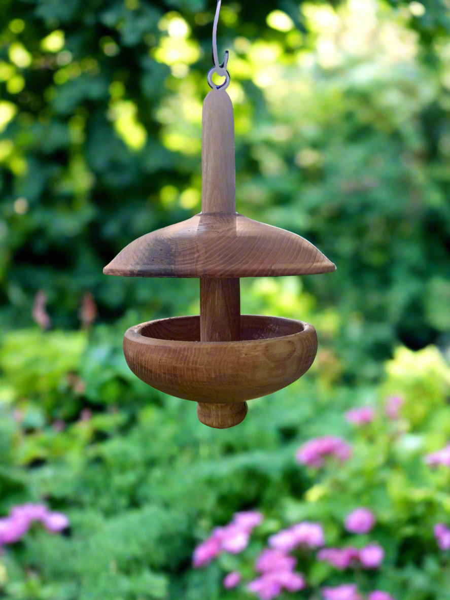 Handmade Ash Wood Bird Feeder – Medium & Large (25–28cm) – Clovelly Estate Timber
