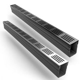 Slim PVC Threshold Channel Drain With Aluminium Grating 1000mm