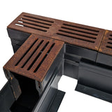 Threshold Drain Corner Units and Tee Pieces with Corten Steel