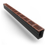 Slim Threshold Channel Drain With Corten Steel Grating 1000mm